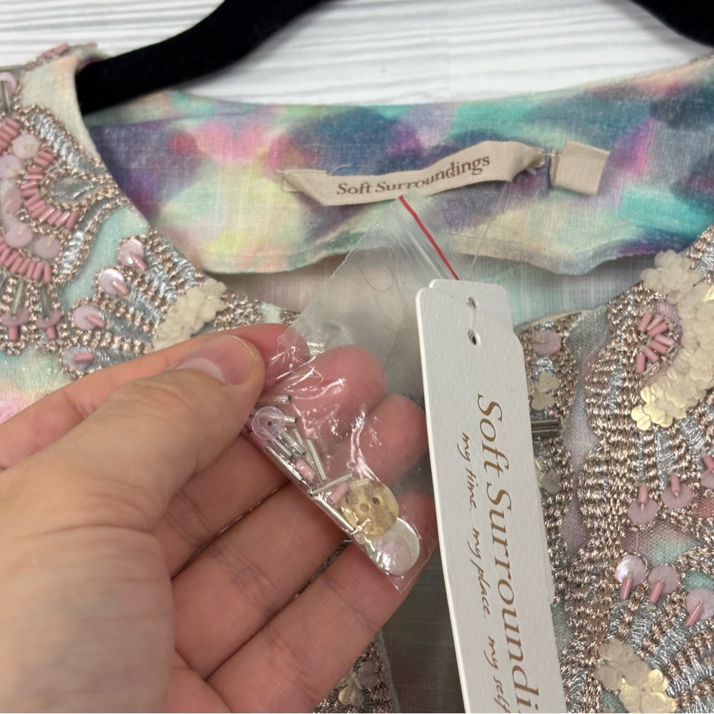 Soft Surroundings Bazille Tunic Tie Dye Watercolor Print Size Small NWT - Picture 8 of 12